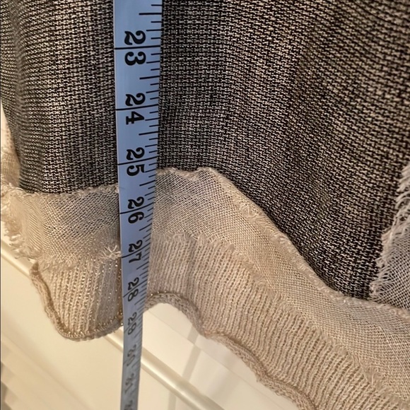 Jaskar Cream Embellished Detailed Black Graphic Asymmetrical Blouse Top Sweater - Picture 10 of 15